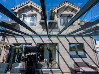 Blockhaus Kreuzblick von Fullwood Wohnblockhaus Bausatzhaus ab 260000€, Satteldach-Klassiker Außenansicht 6