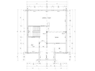 Blockhaus Kreuzblick von Fullwood Wohnblockhaus Bausatzhaus ab 260000€, Satteldach-Klassiker Grundriss 1