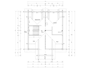 Blockhaus Kreuzblick von Fullwood Wohnblockhaus Bausatzhaus ab 260000€, Satteldach-Klassiker Grundriss 2