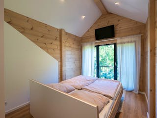 Blockhaus Kreuzblick von Fullwood Wohnblockhaus Bausatzhaus ab 260000€, Satteldach-Klassiker Innenansicht 7