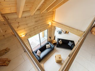 Blockhaus Münsterland von Fullwood Wohnblockhaus Ausbauhaus ab 400000€, Blockhaus Innenansicht 7