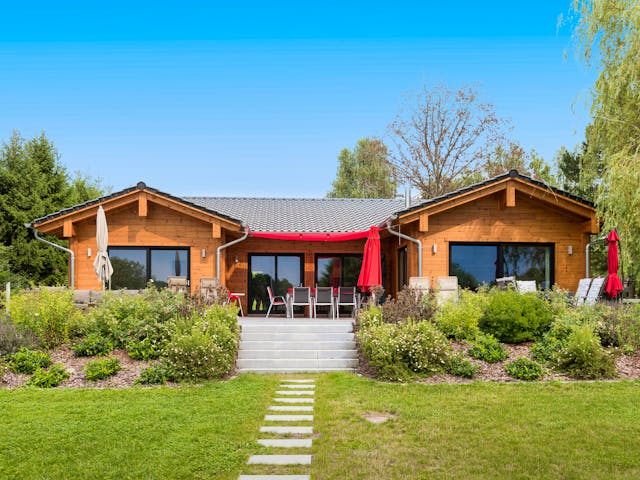 Blockhaus Seeblick von Fullwood Wohnblockhaus Ausbauhaus ab 390000€, Bungalow Außenansicht 1