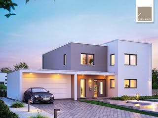 Massivhaus Bauhaus Futura von Kern-Haus Schlüsselfertig ab 473900€, Cubushaus Außenansicht 2