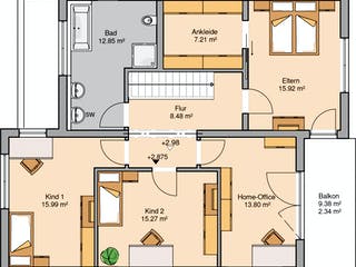 Massivhaus Bauhaus Futura von Kern-Haus Schlüsselfertig ab 473900€, Cubushaus Grundriss 2