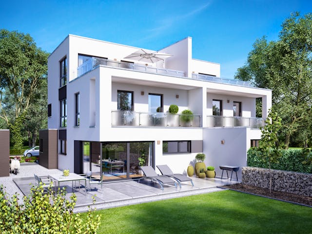 Fertighaus Gemello FD 280 von Büdenbender Hausbau, Cubushaus Außenansicht 1