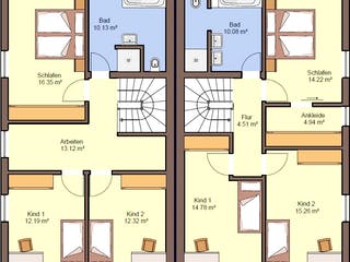 Fertighaus Gemello SD 134 von Büdenbender Hausbau, Satteldach-Klassiker Grundriss 2