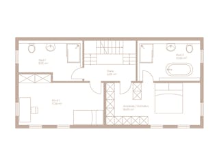 Fertighaus Holzhaus in Holzkirchen von GRUBER.HAUS Schlüsselfertig ab 2500000€, Satteldach-Klassiker Grundriss 2