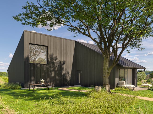 Fertighaus The Landscape House von Haas Fertigbau, Satteldach-Klassiker Außenansicht 1
