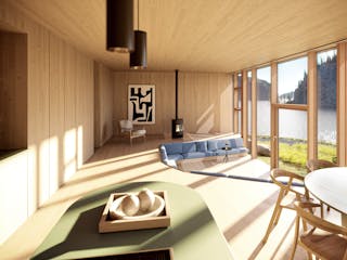 Fertighaus The Panorama House von Haas Fertigbau, Bungalow Innenansicht 1