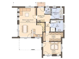 Fertighaus Haas Vivo 103 von Haas Fertigbau Österreich, Satteldach-Klassiker Grundriss 1