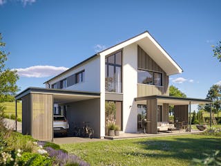 Fertighaus Haas Vivo 159 von Haas Fertigbau Österreich, Satteldach-Klassiker Außenansicht 2