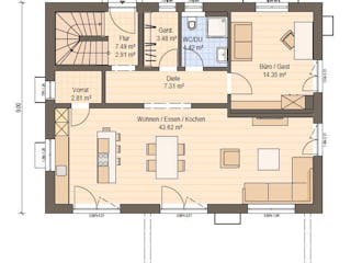 Fertighaus Haas Z 168 A von Haas Fertigbau - Mehrfamilienhäuser Schlüsselfertig ab 533420€, Stadtvilla Grundriss 1