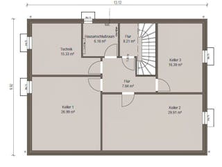 Fertighaus Haas Mehrfamilienhaus mit 3 Wohneinheiten und Flachdach von Haas Fertigbau - Mehrfamilienhäuser, Grundriss 4