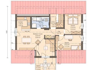 Fertighaus Haas Mehrfamilienhaus mit 3 Wohneinheiten und Satteldach von Haas Fertigbau - Mehrfamilienhäuser, Grundriss 3