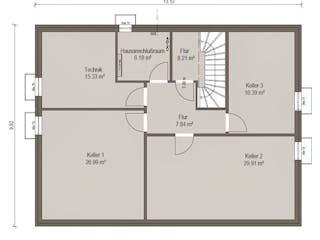 Fertighaus Haas Mehrfamilienhaus mit 3 Wohneinheiten und Satteldach von Haas Fertigbau - Mehrfamilienhäuser, Grundriss 4