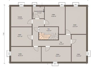 Fertighaus Haas Mehrfamilienhaus mit 5 Wohneinheiten und Flachdach von Haas Fertigbau - Mehrfamilienhäuser, Grundriss 4