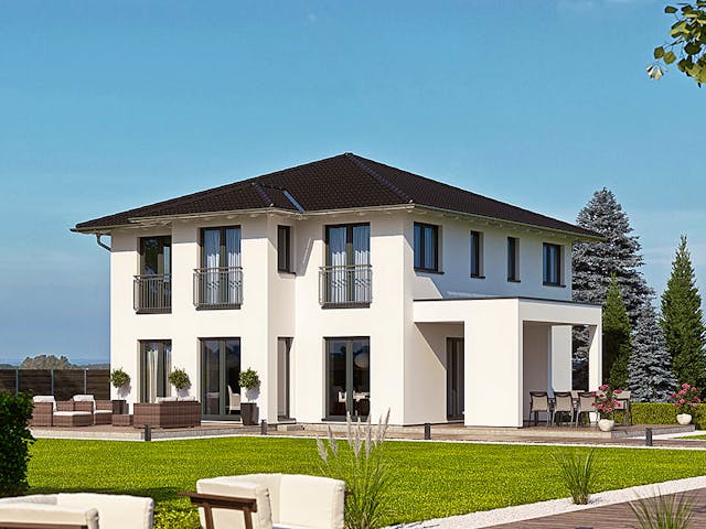 Fertighaus Haas O 163 B von Haas Fertigbau Ausbauhaus ab 262000€, Stadtvilla Außenansicht 1