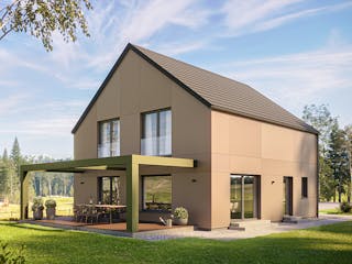 Fertighaus AVA von Haas Fertigbau Ausbauhaus ab 277000€, Satteldach-Klassiker Außenansicht 1
