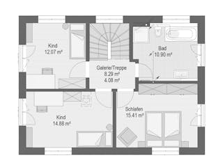 Fertighaus FREA von Haas Fertigbau Ausbauhaus ab 243000€, Cubushaus Grundriss 2