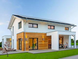 Fertighaus Haas MH Mannheim J 159 von Haas Fertigbau Ausbauhaus ab 241000€, Satteldach-Klassiker Außenansicht 1