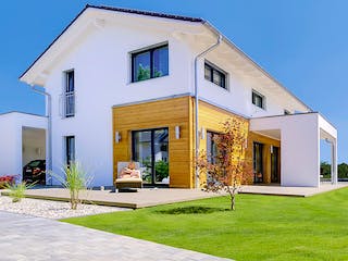 Fertighaus Haas MH Mannheim J 159 von Haas Fertigbau Ausbauhaus ab 241000€, Satteldach-Klassiker Außenansicht 3