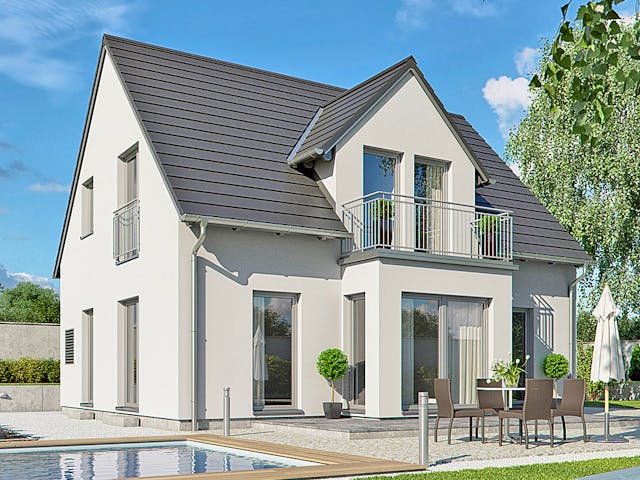 Fertighaus Haas S 130 C von Haas Fertigbau Ausbauhaus ab 197000€, Satteldach-Klassiker Außenansicht 1