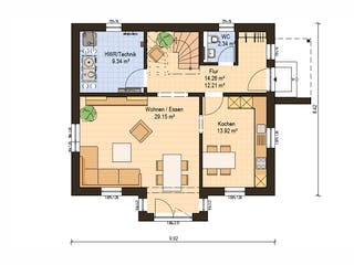 Fertighaus Haas S 130 C von Haas Fertigbau Ausbauhaus ab 197000€, Satteldach-Klassiker Grundriss 1