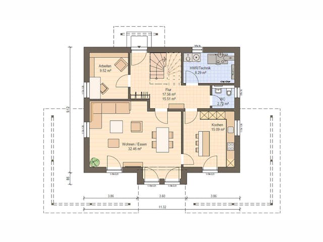 Fertighaus Haas S 165 B von Haas Fertigbau Ausbauhaus ab 270000€, Stadtvilla Grundriss 1 Fertighaus Haas S 165 B von Haas Fertigbau Ausbauhaus ab 270000€, Stadtvilla Grundriss 1