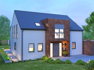 Massivhaus Individual 175 von HANNOVER HAUS Schlüsselfertig ab 413500€, Satteldach-Klassiker Außenansicht 2