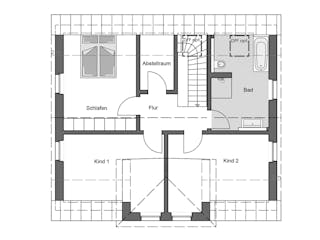 Massivhaus Klassiker 153 von HANNOVER HAUS Schlüsselfertig ab 328500€, Satteldach-Klassiker Grundriss 2