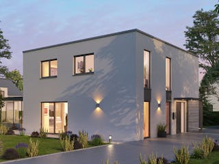 Massivhaus Pure 155 von HANNOVER HAUS Schlüsselfertig ab 360500€, Cubushaus Außenansicht 2