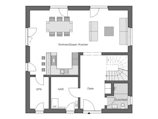 Massivhaus Pure 155 von HANNOVER HAUS Schlüsselfertig ab 360500€, Cubushaus Grundriss 1