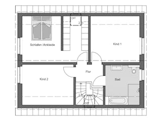 Massivhaus Smart 145 von HANNOVER HAUS Schlüsselfertig ab 309500€, Satteldach-Klassiker Grundriss 2