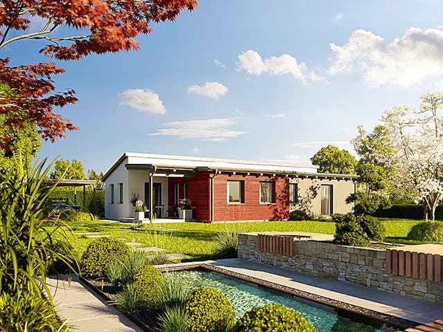 Fertighaus Bungalow 109 von Hanse Haus Schlüsselfertig ab 398682€, Bungalow Außenansicht 1 Fertighaus Bungalow 109 von Hanse Haus Schlüsselfertig ab 398682€, Bungalow Außenansicht 1