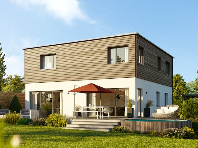 Fertighaus Cubus 167 von Hanse Haus Schlüsselfertig ab 459877€, Cubushaus Außenansicht 1