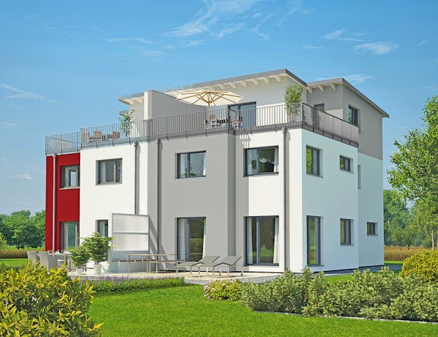 Großes Doppelhaus mit 3 Etagen und Dachterrasse
