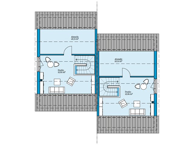Fertighaus Doppelhaus 164 von Hanse Haus Schlüsselfertig ab 443565€, Satteldach-Klassiker Grundriss 3
