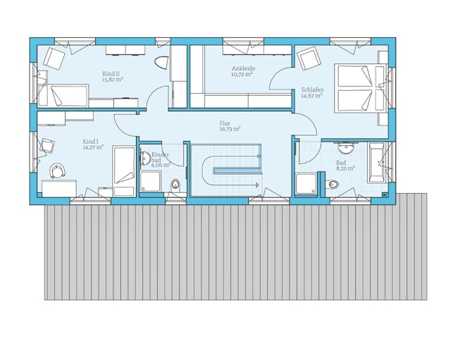 Fertighaus Duo 211 von Hanse Haus Schlüsselfertig ab 625413€, Satteldach-Klassiker Grundriss 2