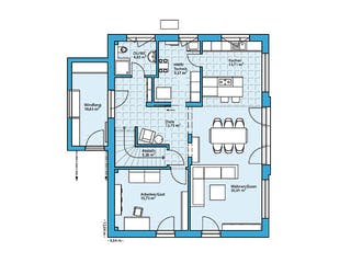 Fertighaus Variant 192 von Hanse Haus, Satteldach-Klassiker Grundriss 1