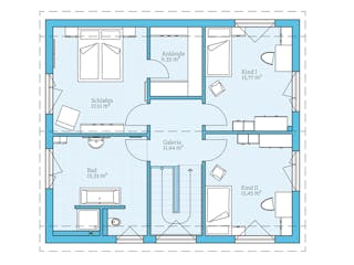 Fertighaus Variant 25-166 von Hanse Haus Schlüsselfertig ab 438339€, Satteldach-Klassiker Grundriss 2