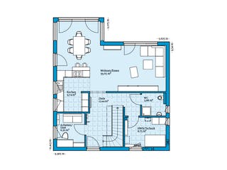 Fertighaus Variant 35-160 von Hanse Haus Schlüsselfertig ab 445070€, Satteldach-Klassiker Grundriss 1