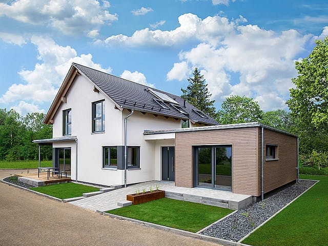 Fertighaus Variant 35-173 von Hanse Haus Schlüsselfertig ab 435167€, Satteldach-Klassiker Außenansicht 1