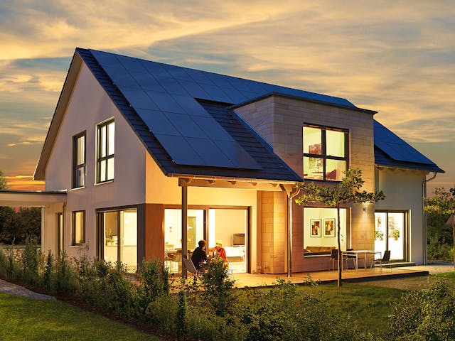 Fertighaus Variant 35-235 von Hanse Haus Schlüsselfertig ab 565595€, Satteldach-Klassiker Außenansicht 1