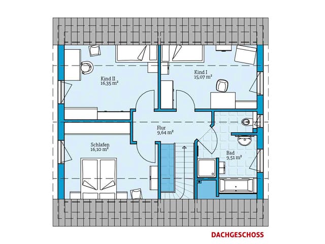 Fertighaus Variant 45-145 von Hanse Haus Schlüsselfertig ab 392205€, Satteldach-Klassiker Grundriss 2