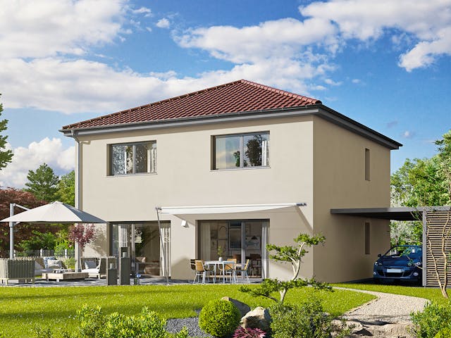 Fertighaus Villa 156 von Hanse Haus, Stadtvilla Außenansicht 1