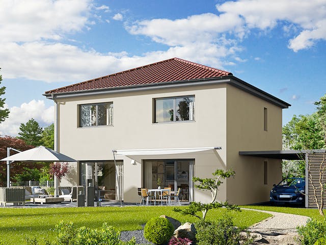 Fertighaus Villa 156 von Hanse Haus, Stadtvilla Außenansicht 1