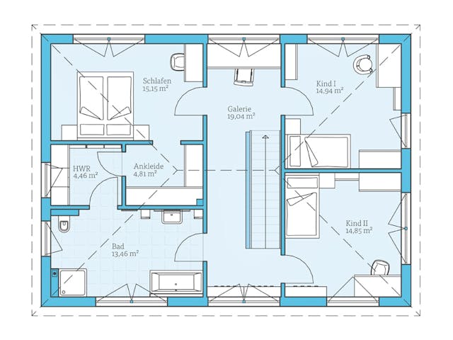 Fertighaus Villa 174 von Hanse Haus Schlüsselfertig ab 461978€, Stadtvilla Grundriss 2