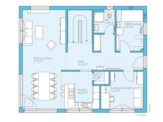 Fertighaus Villa 178 von Hanse Haus Schlüsselfertig ab 466844€, Stadtvilla Grundriss 1