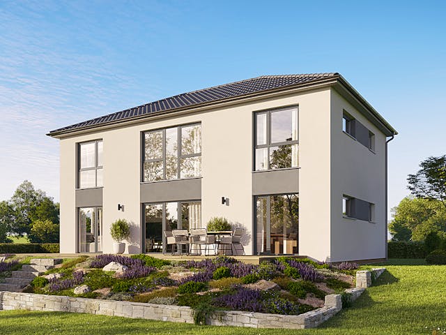 Fertighaus Villa 183 von Hanse Haus Schlüsselfertig ab 496910€, Stadtvilla Außenansicht 1 Fertighaus Villa 183 von Hanse Haus Schlüsselfertig ab 496910€, Stadtvilla Außenansicht 1