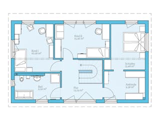 Fertighaus Vita 156 von Hanse Haus, Pultdachhaus Grundriss 2